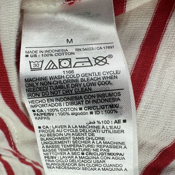 Old Navy Top Womens M Red Striped High Hip Short Sleeve Slub Knit Shirt NEW - Picture 12 of 13